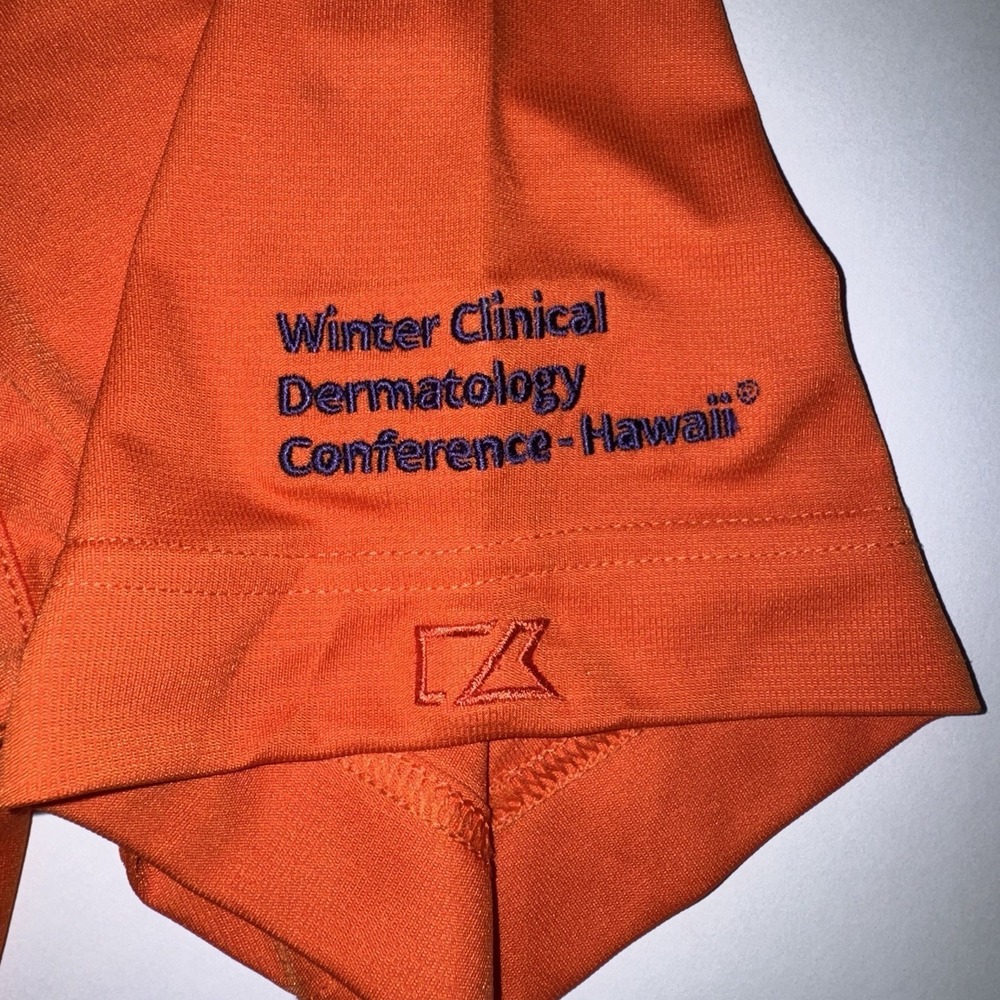 Men's Large Cutter & Buck Orange Performance Golf Polo Shirt Short Sleeve - Picture 3 of 4